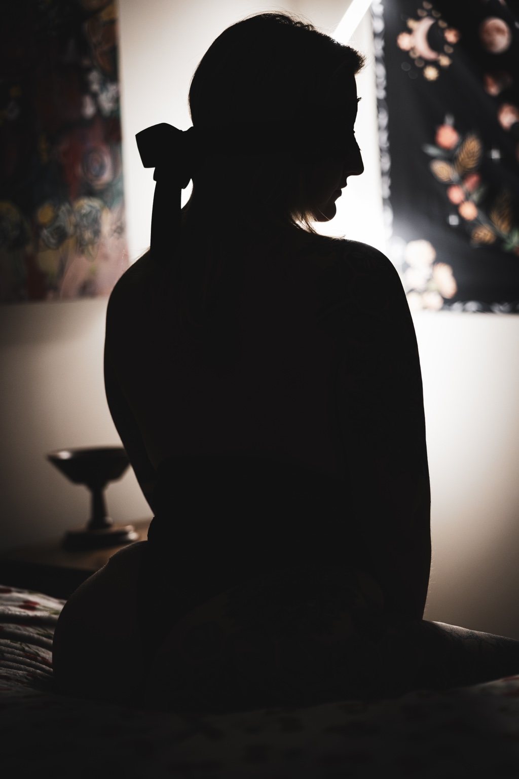 Moody silhouette portrait